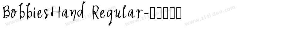 BobbiesHand Regular字体转换